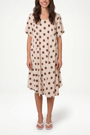 Polka Dot Short Sleeve Mini Dress