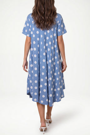 Polka Dot Short Sleeve Mini Dress