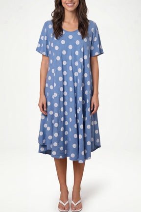 Polka Dot Short Sleeve Mini Dress