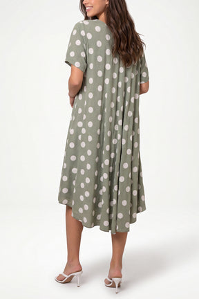 Polka Dot Short Sleeve Mini Dress