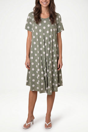 Polka Dot Short Sleeve Mini Dress