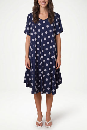 Polka Dot Short Sleeve Mini Dress
