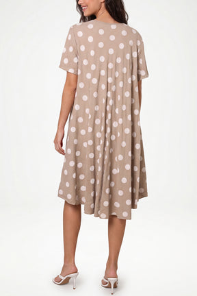Polka Dot Short Sleeve Mini Dress
