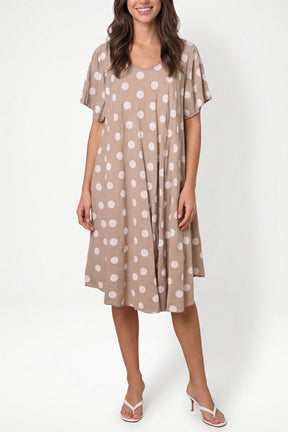 Polka Dot Short Sleeve Mini Dress