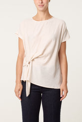 Side Knot Short Sleeve Top