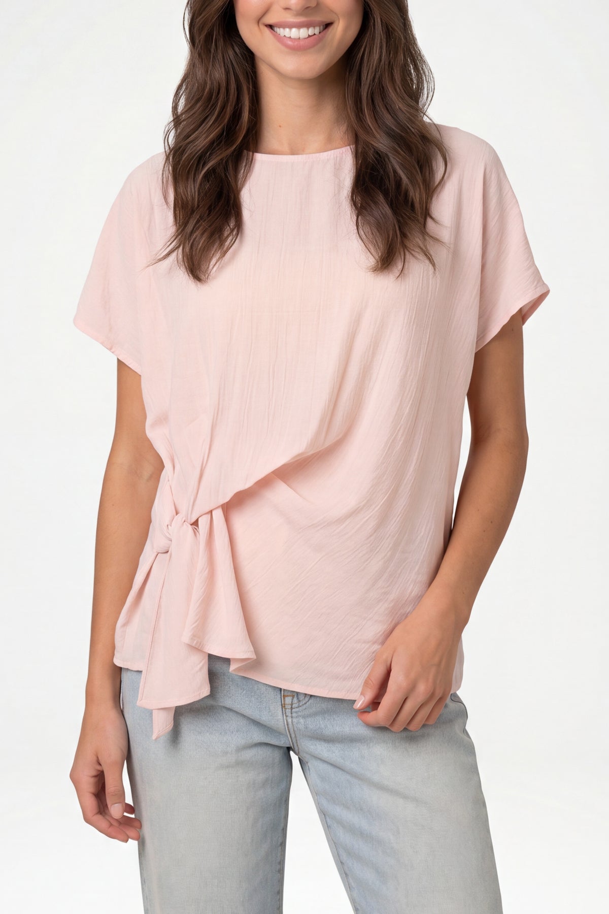 Side Knot Short Sleeve Top