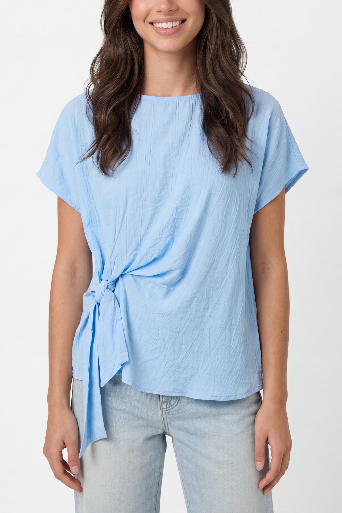 Side Knot Short Sleeve Top
