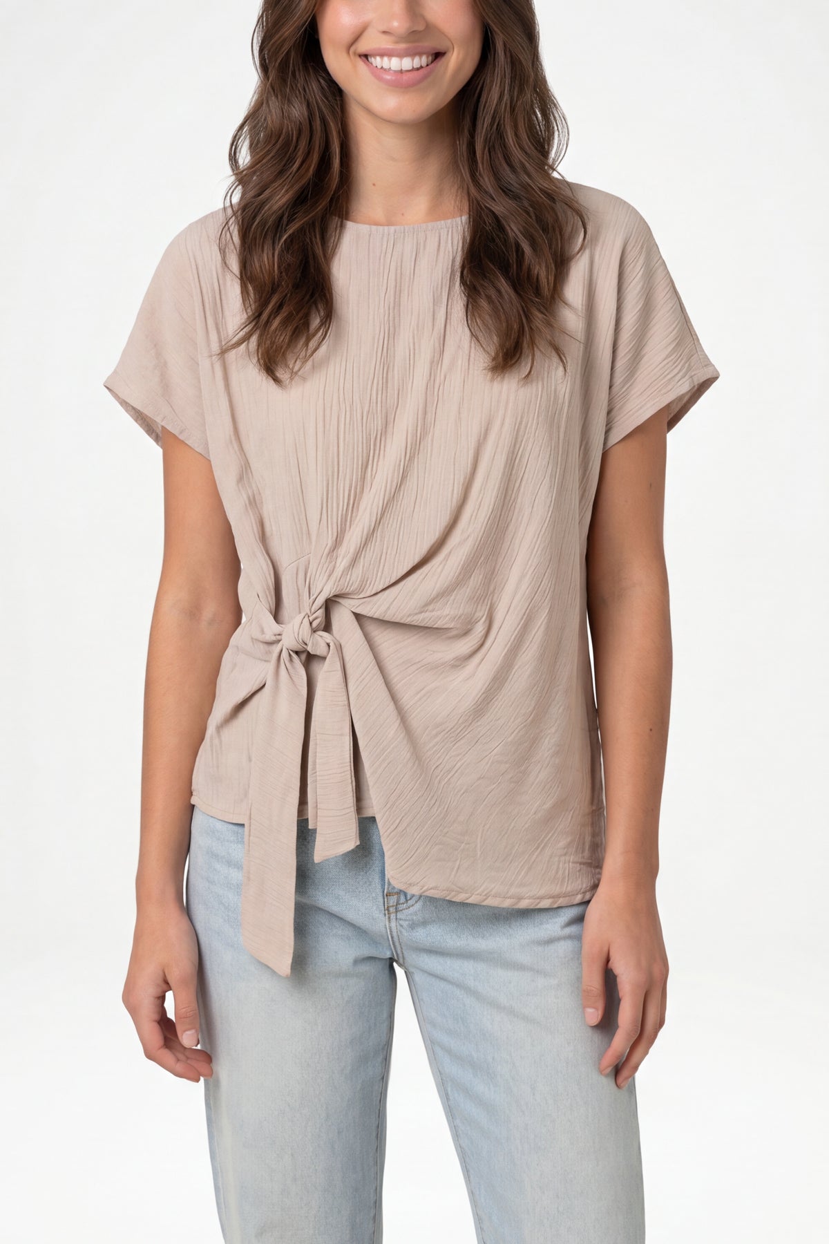 Side Knot Short Sleeve Top