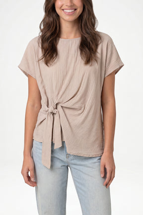 Side Knot Short Sleeve Top