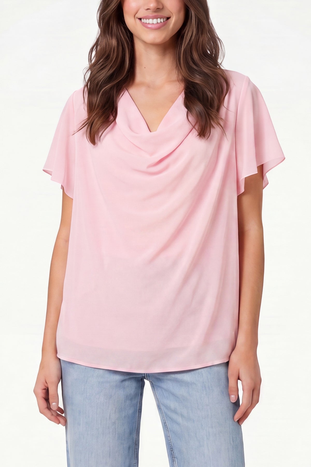 Chiffon Cowl Neck Blouse