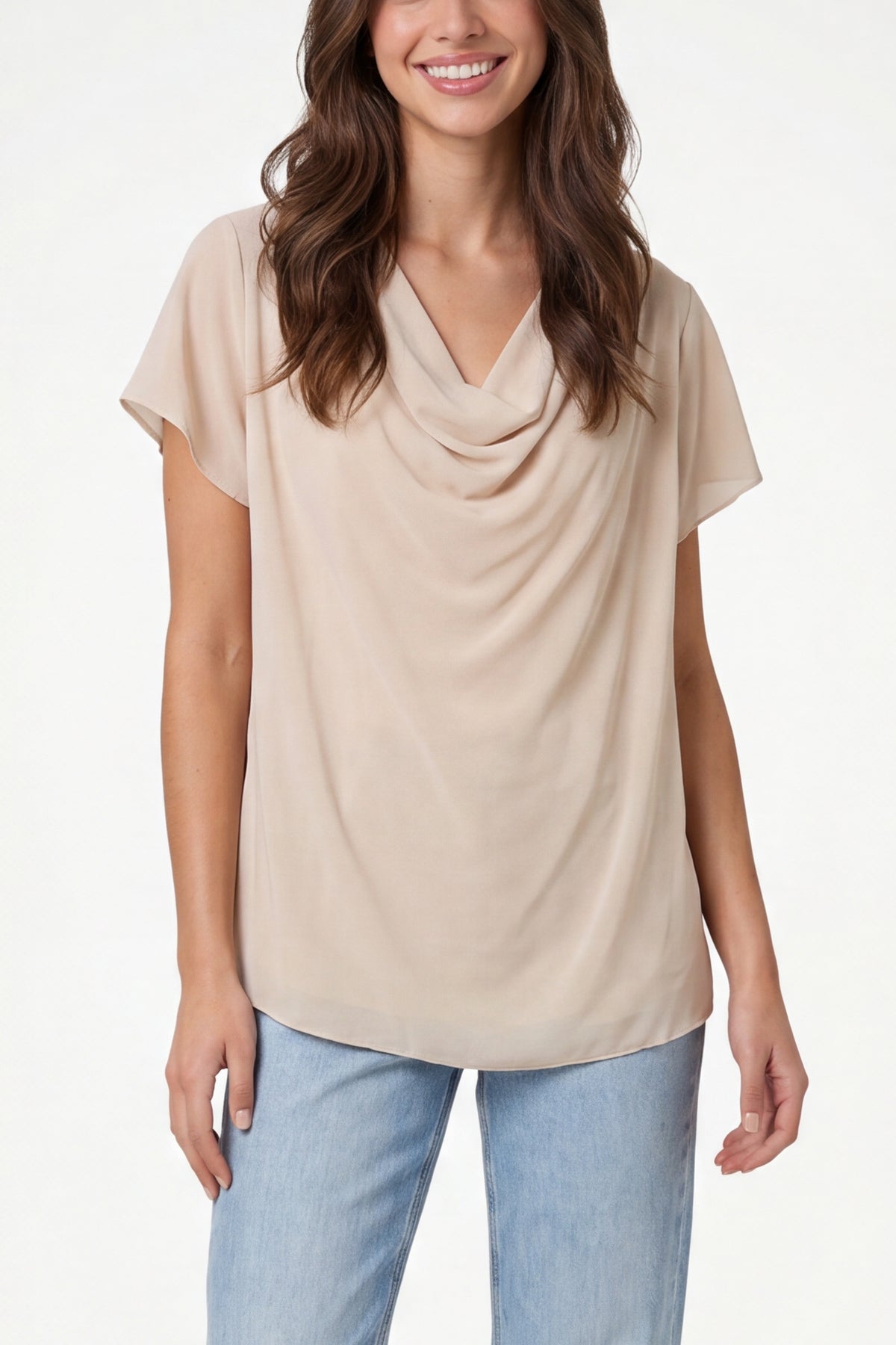 Chiffon Cowl Neck Blouse