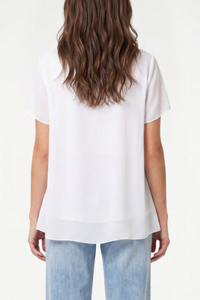 Chiffon Cowl Neck Blouse