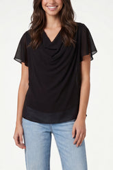 Chiffon Cowl Neck Blouse