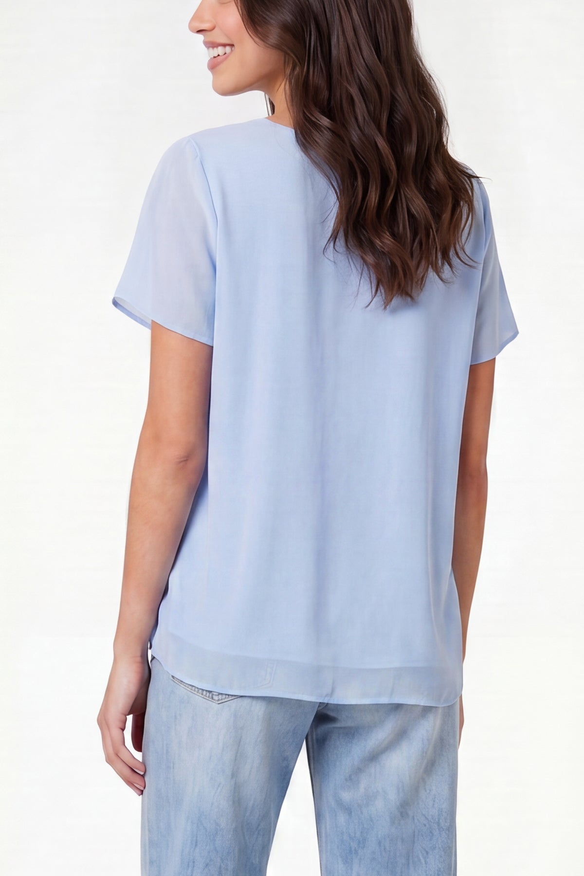 Chiffon Cowl Neck Blouse
