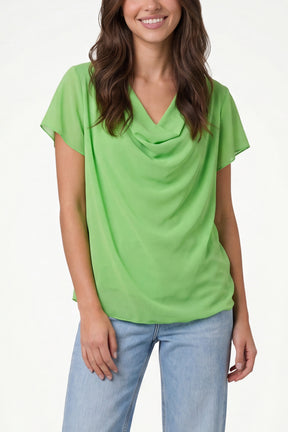 Chiffon Cowl Neck Blouse