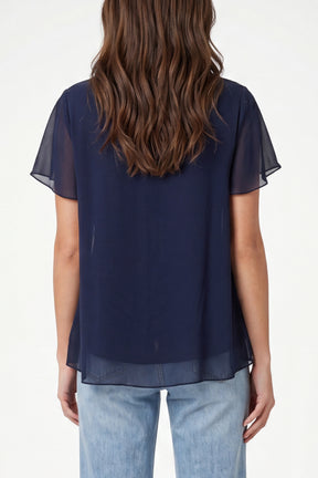 Chiffon Cowl Neck Blouse