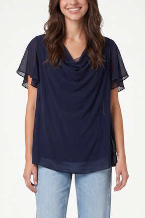 Chiffon Cowl Neck Blouse
