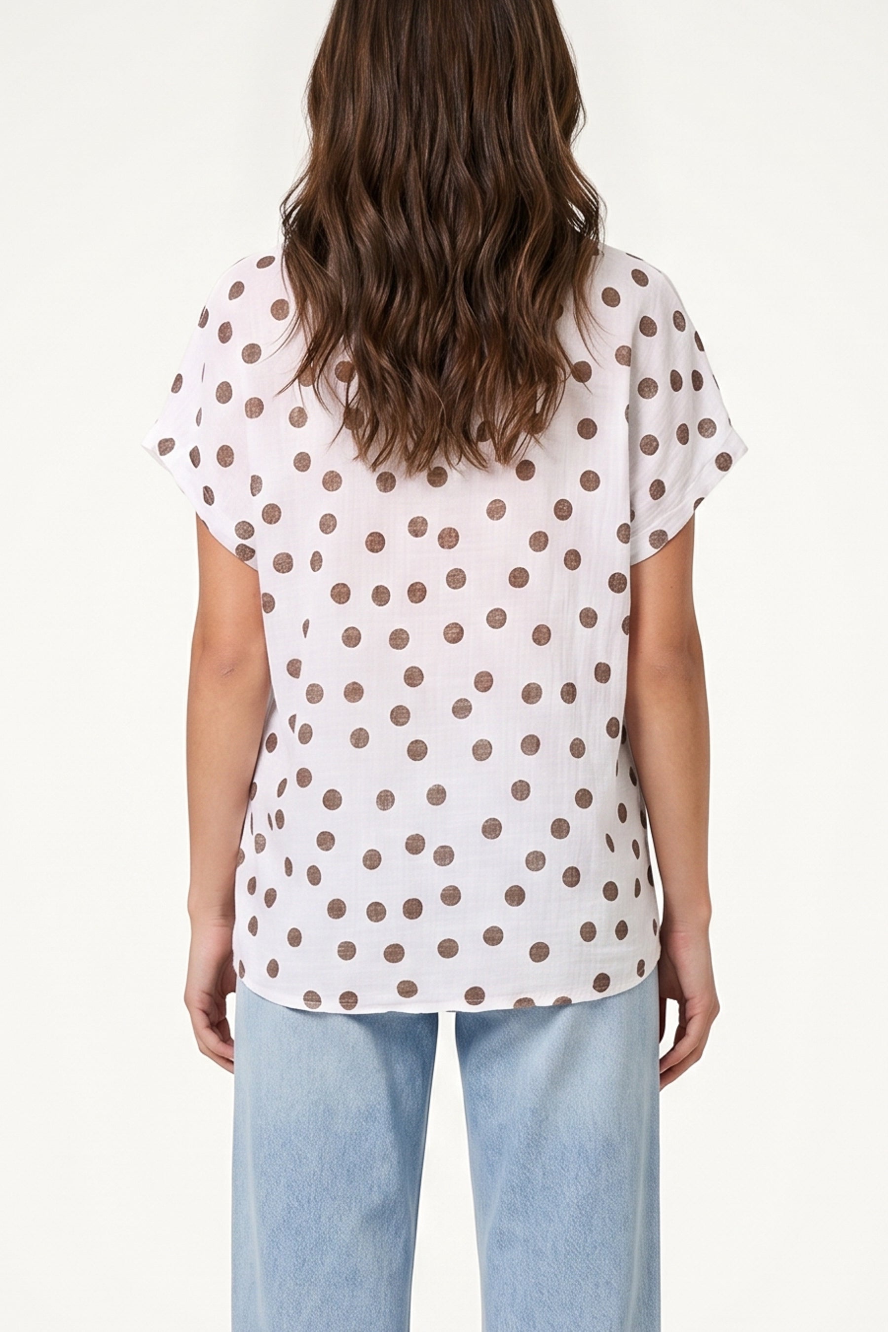 Side Knot Polka Dot Pure Cotton Top