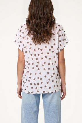 Side Knot Polka Dot Pure Cotton Top