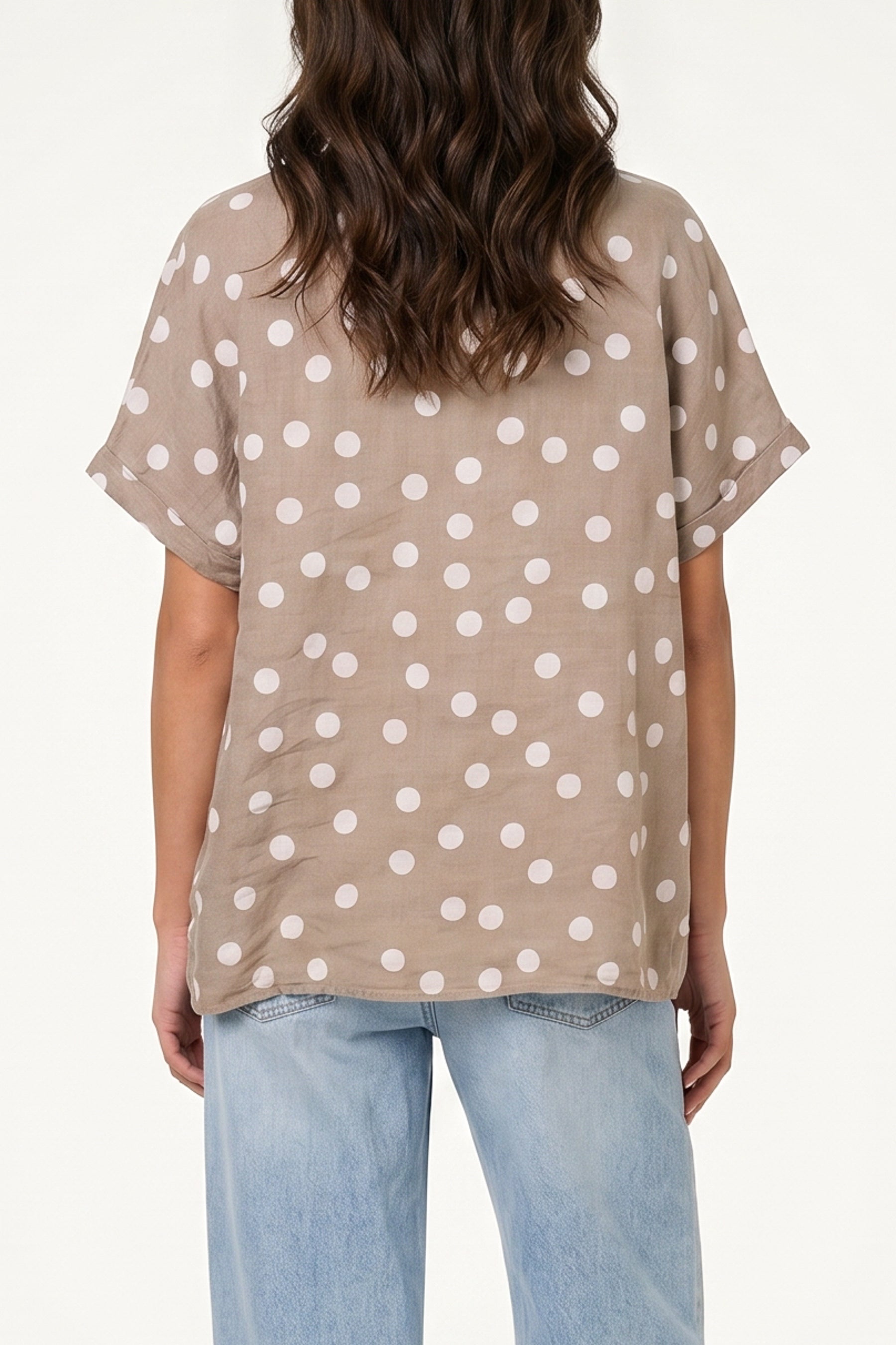 Pure Linen Polka Dot Top
