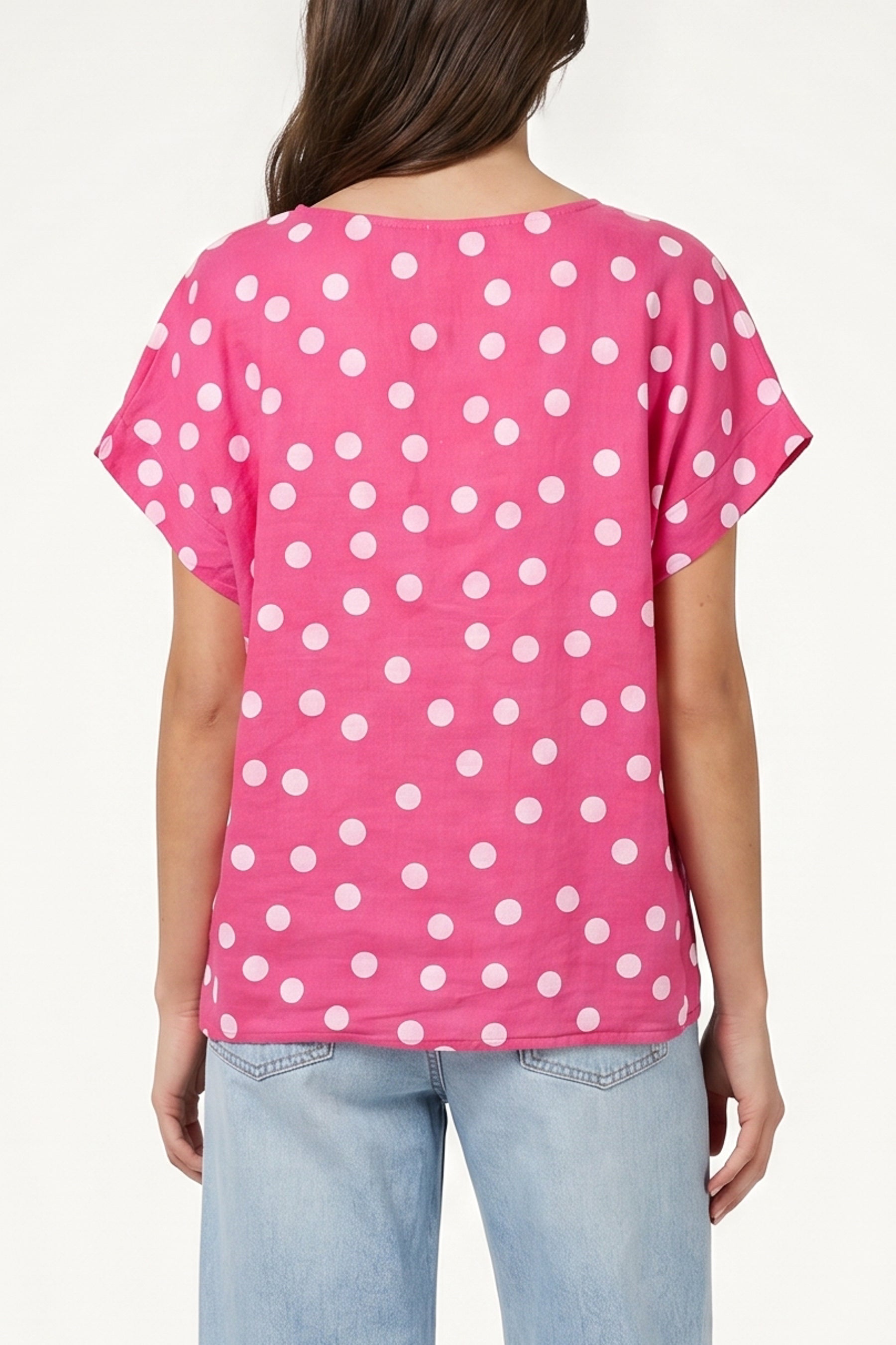 Pure Linen Polka Dot Top