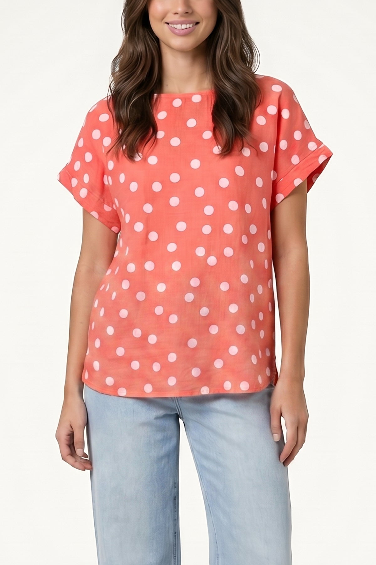 Pure Linen Polka Dot Top
