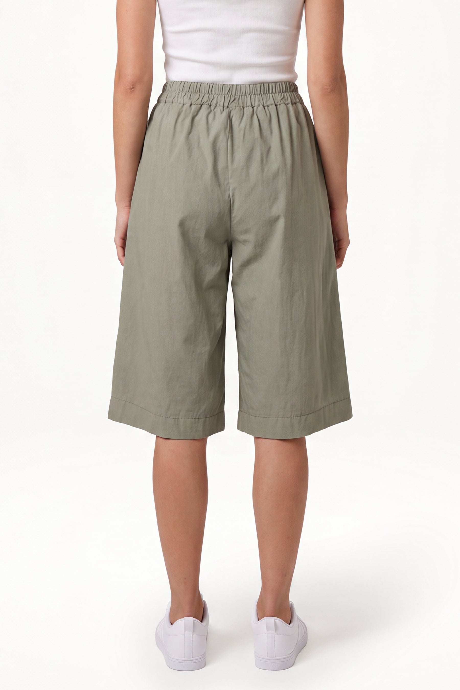 Wide Leg Culottes Shorts With Pockets