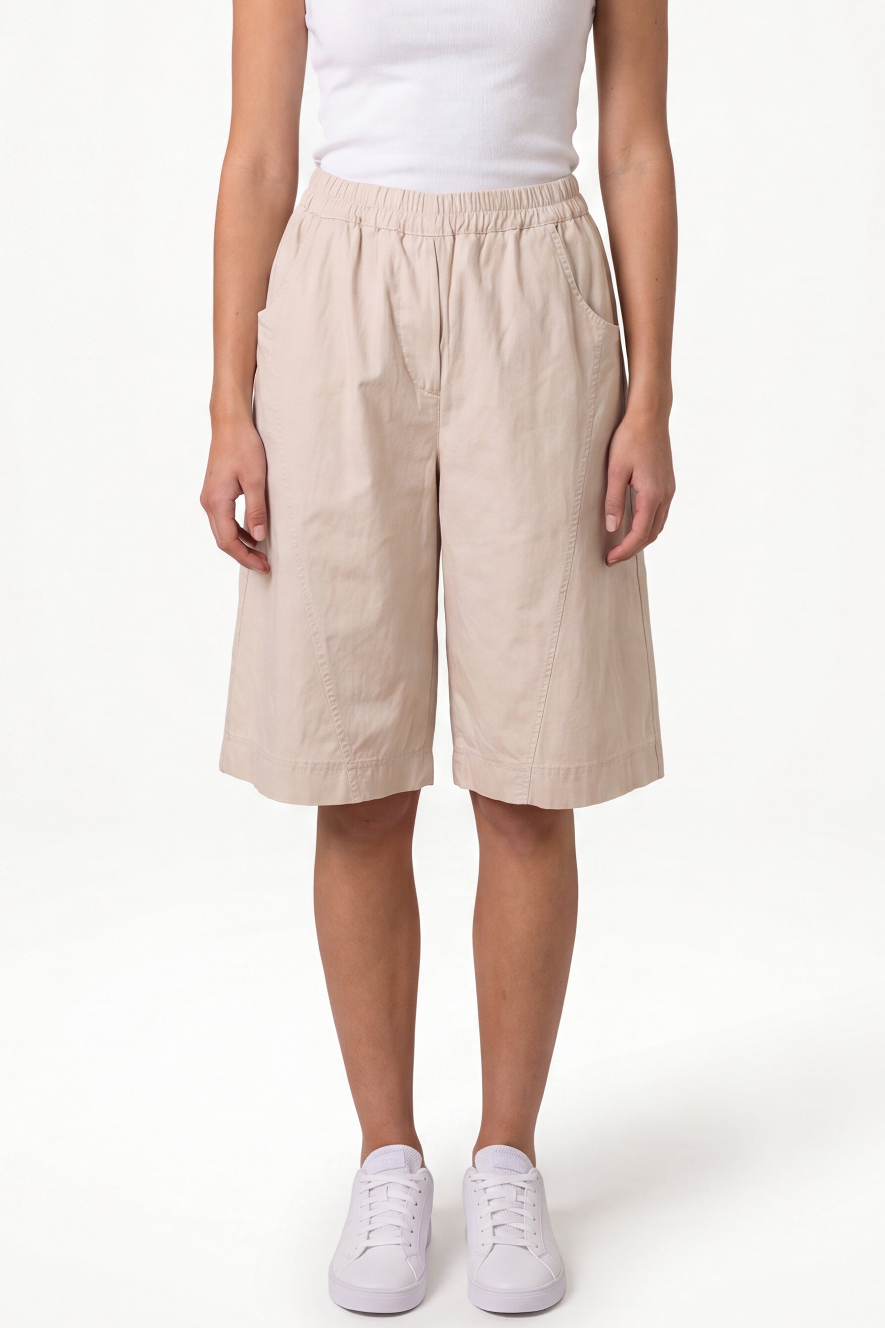 Wide Leg Culottes Shorts With Pockets