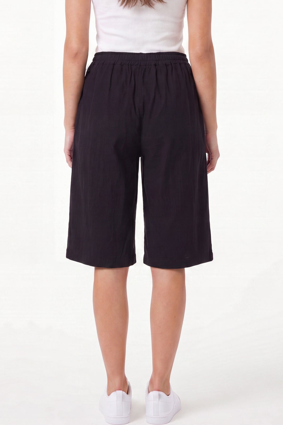Wide Leg Culottes Shorts With Pockets