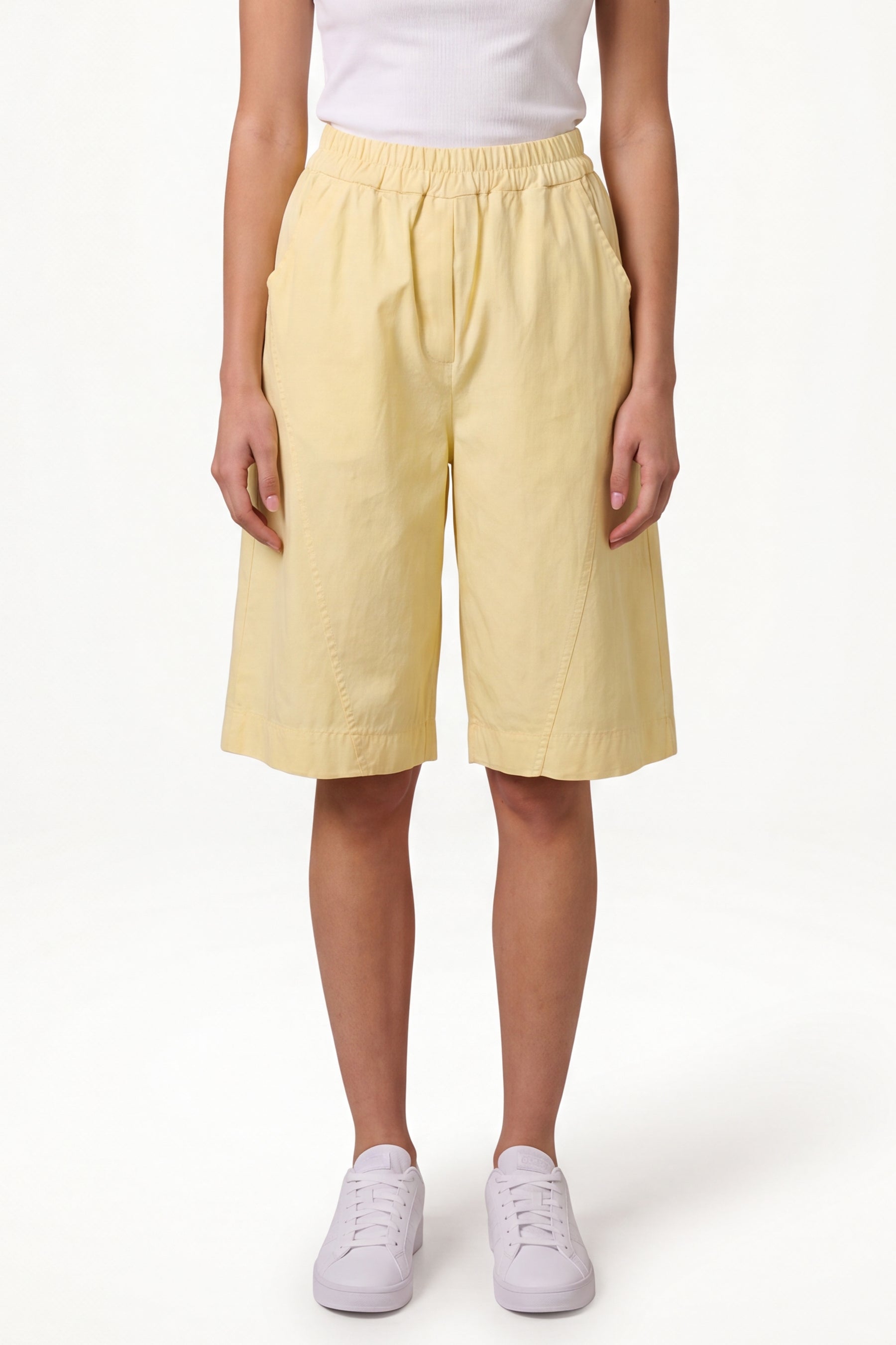 Wide Leg Culottes Shorts With Pockets
