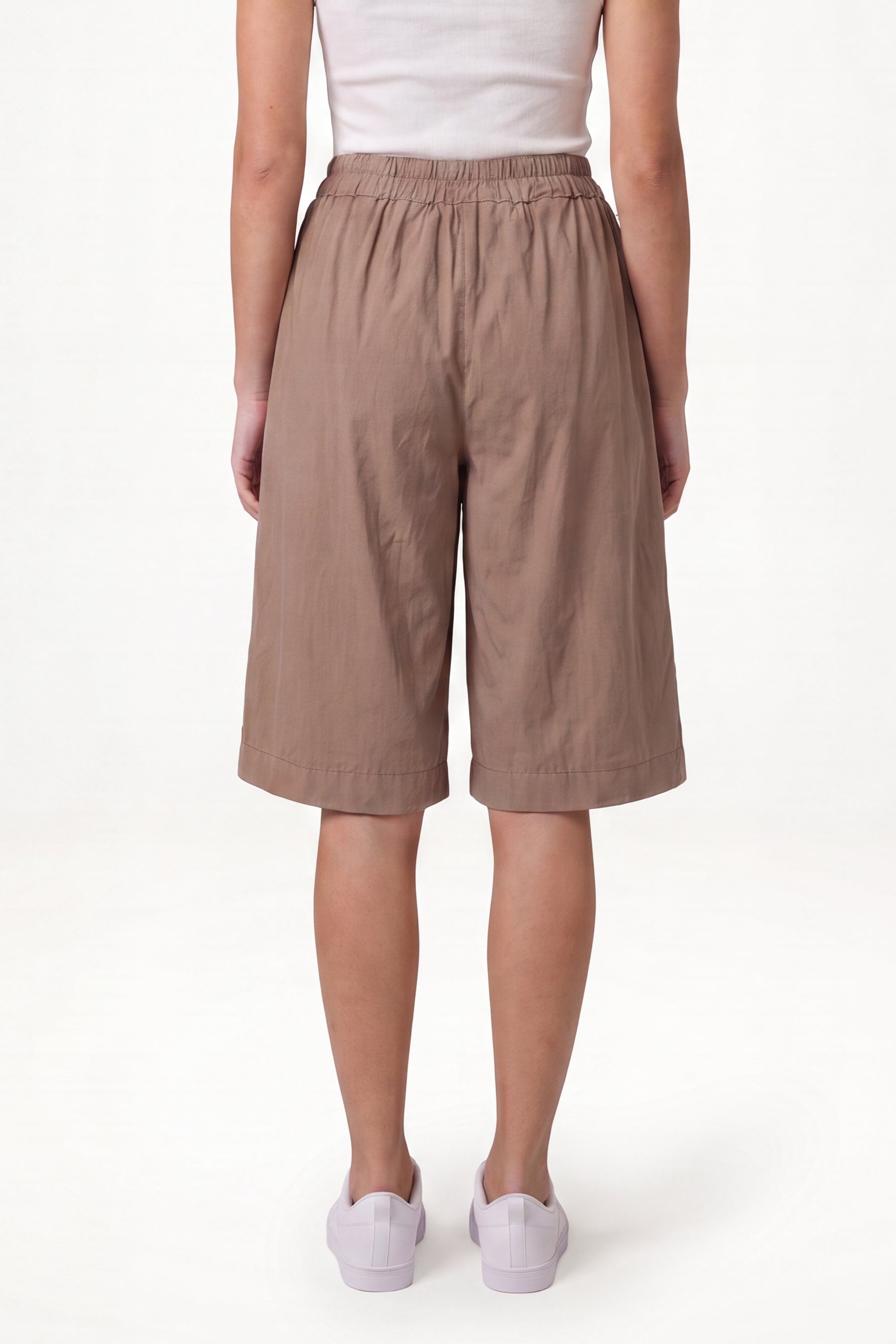 Wide Leg Culottes Shorts With Pockets