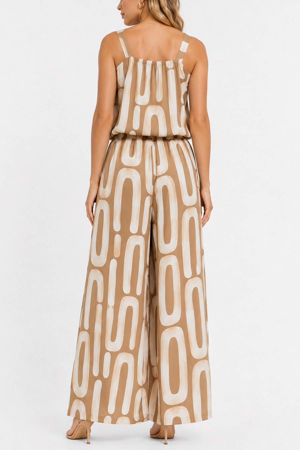 Abstract Organic Print Sleeveless Top & Trousers Set