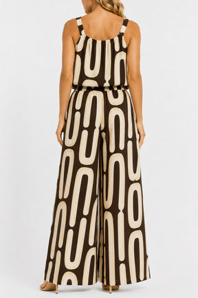 Abstract Organic Print Sleeveless Top & Trousers Set