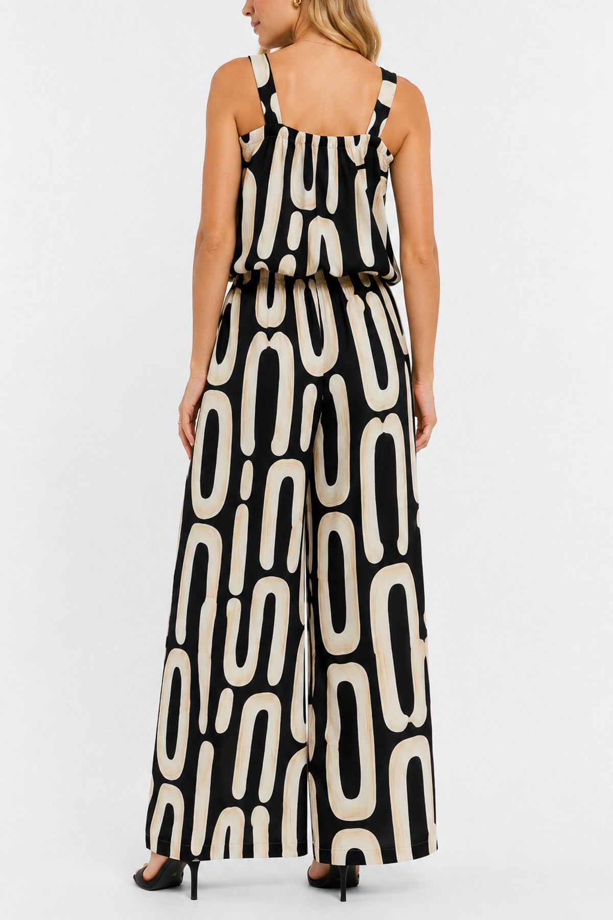 Abstract Organic Print Sleeveless Top & Trousers Set