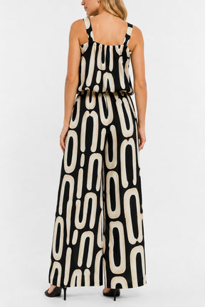 Abstract Organic Print Sleeveless Top & Trousers Set