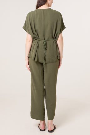 Two Piece Buckle Top & Trouser Set