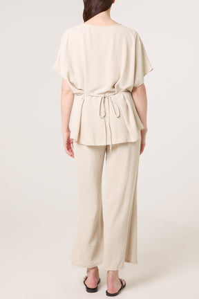 Two Piece Buckle Top & Trouser Set