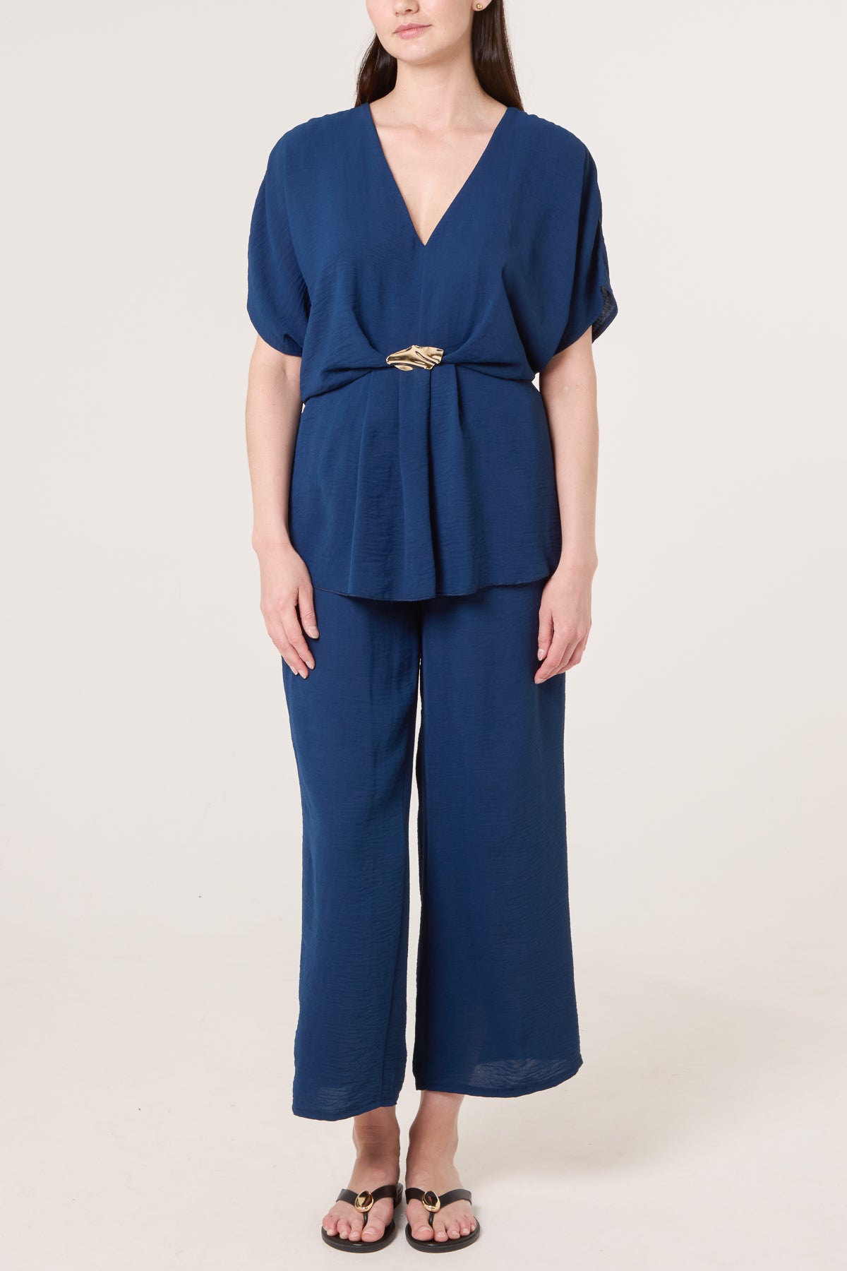 Two Piece Buckle Top & Trouser Set