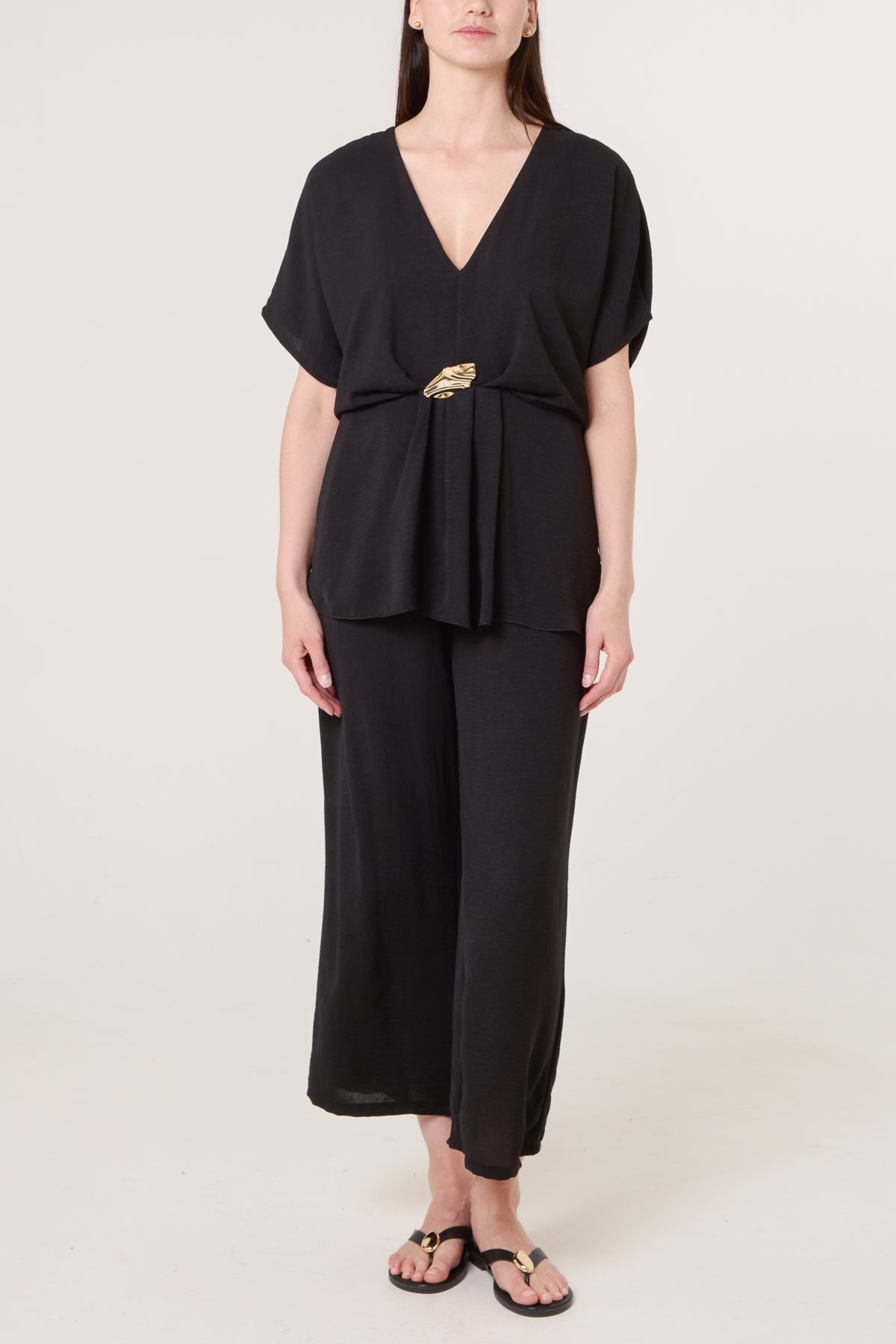 Two Piece Buckle Top & Trouser Set