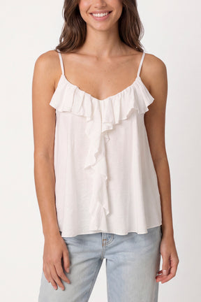 Ruffle Front Essential Strappy Top