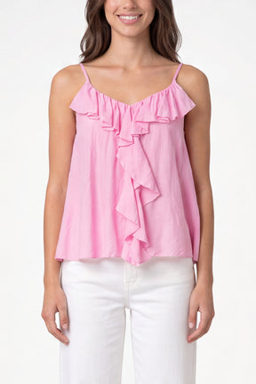 Ruffle Front Essential Strappy Top