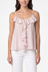 Ruffle Front Essential Strappy Top
