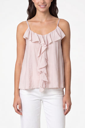 Ruffle Front Essential Strappy Top