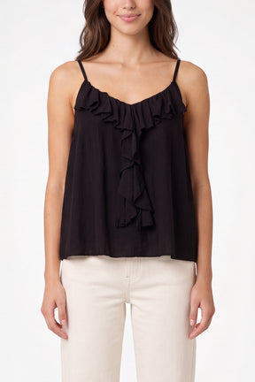 Ruffle Front Essential Strappy Top