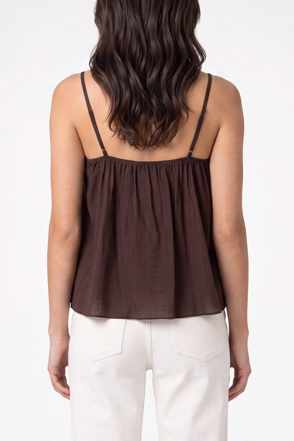 Ruffle Front Essential Strappy Top