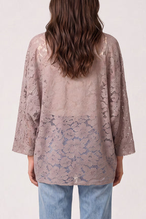 Lace Kimono With Front Knot