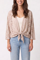 Lace Kimono With Front Knot