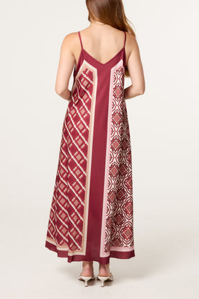 Reversible Satin Feel Sleeveless Paisley Dress