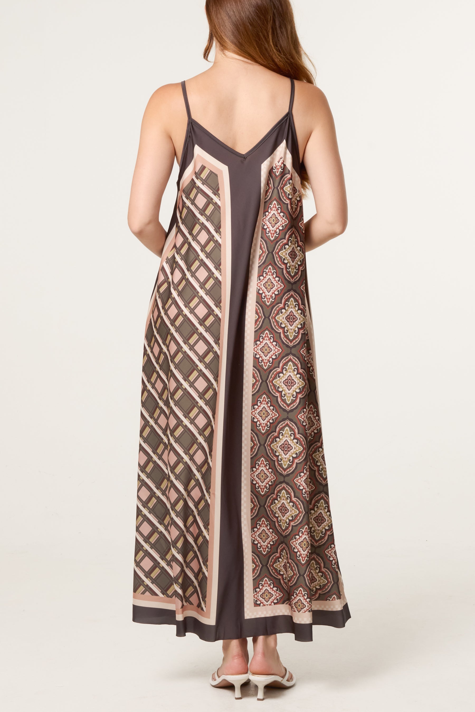Reversible Satin Feel Sleeveless Paisley Dress