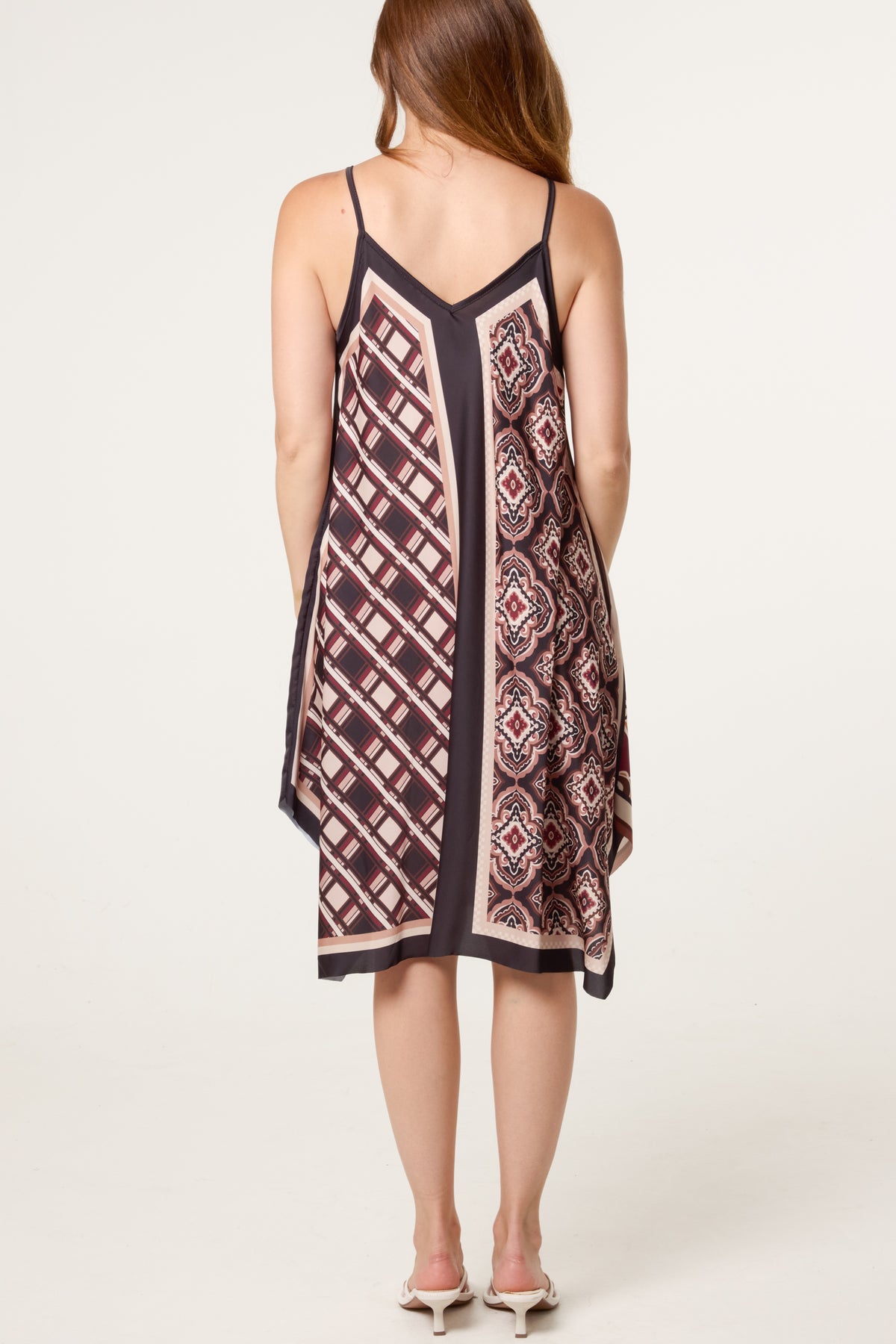 Reversible Satin Feel Sleeveless Paisley Mini Dress